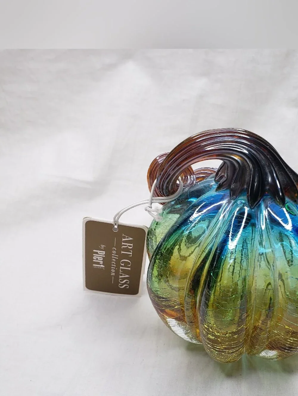 Pier 1 Verre Artisanal Blown Glass Small Pumpkin Venice